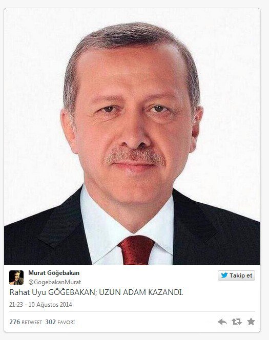 Göğebakan'ın hesabından Erdoğan tweeti