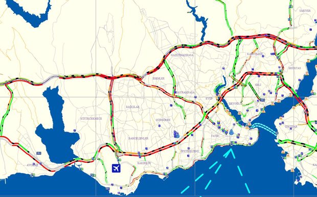 İstanbul'da bu yollar adeta durdu