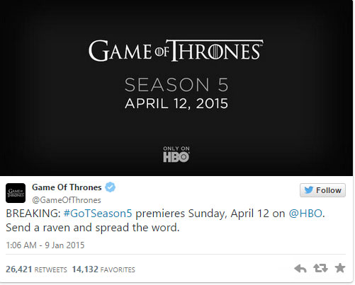 Game Of Thrones 5. sezon tarihi belli oldu