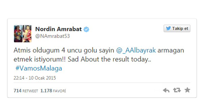 Amrabat'tan Albayrak'a hediye