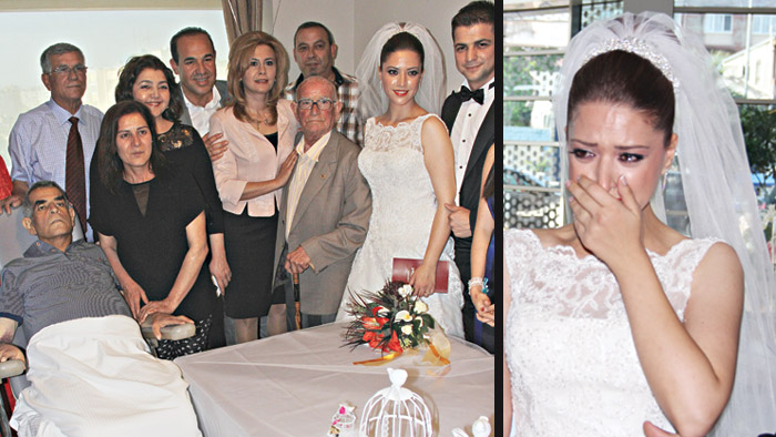 Hastane odasında hüzünlü nikâh