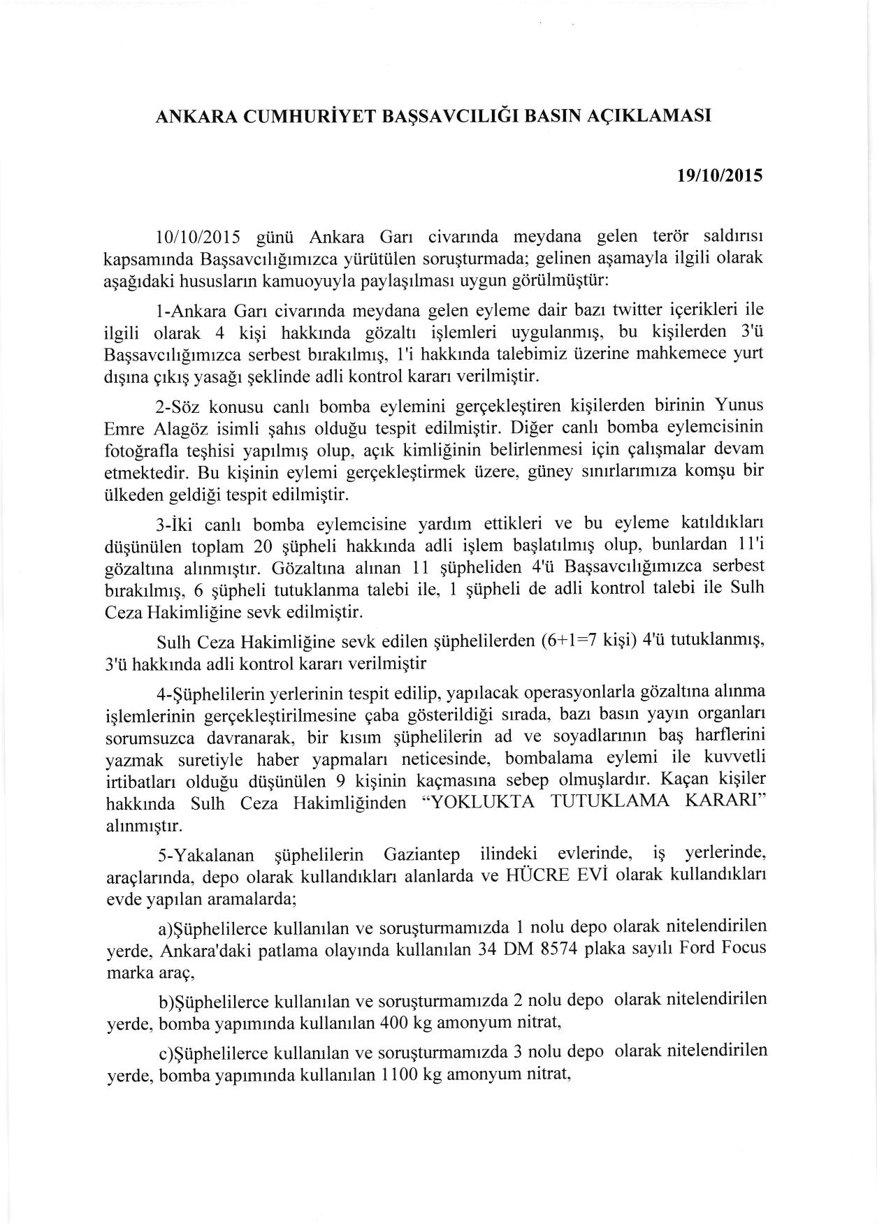 Ankara katliamında canlı bombanın kimliği açıklandı