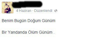 'Bugün doğum günüm bir yandan da ölüm günüm' diyerek kendini astı