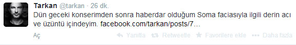 Tarkan'dan Soma açıklaması