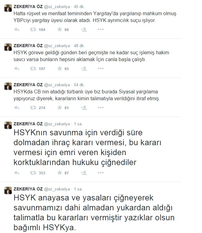 İhraç edilen Zekeriya Öz'den çirkin tweet