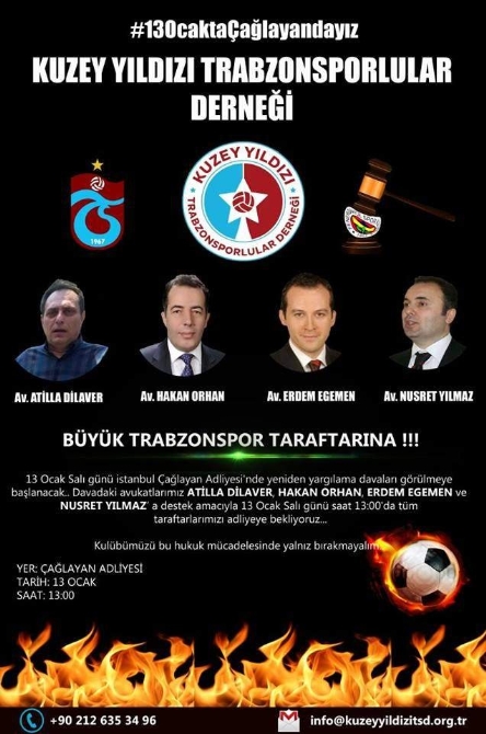 Trabzonspor taraftarları Çağlayan Adliyesi'nde toplanacak