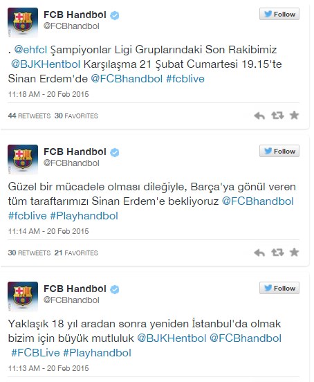 Barcelona'dan Beşiktaş'a Türkçe mesaj!
