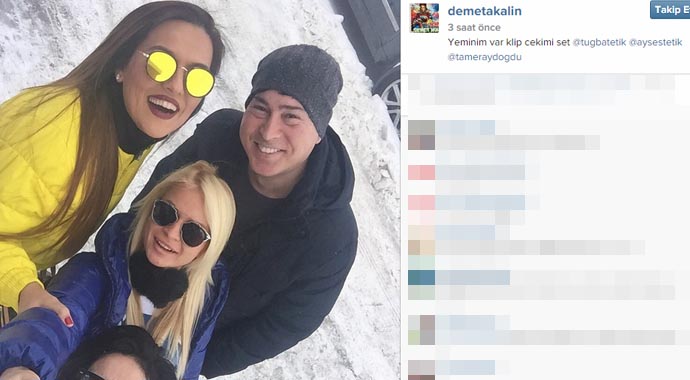 Demet Akalın Uludağ'da klip çekti