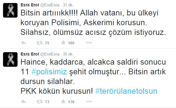 Esral Erol'dan şehit isyanı