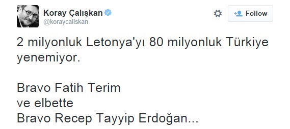 Koray Çalışkan, Letonya beraberliğini Erdoğan'a bağladı