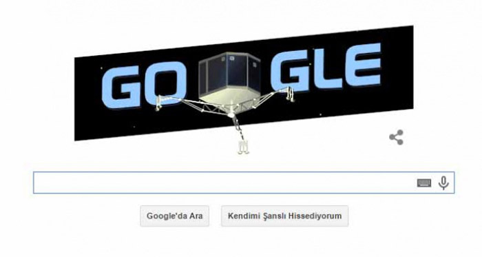 Google'dan, Rosetta uzay aracına doodle