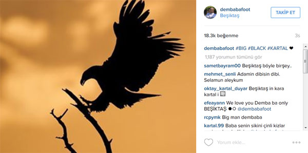 Demba Ba'dan Galatasaray'a fotoğraflı cevap