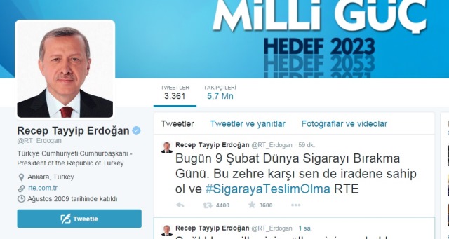 Cumhurbaşkanı Erdoğan'dan ilk tweet!