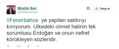 CHP'li vekilden skandal Fenerbahçe tweeti!