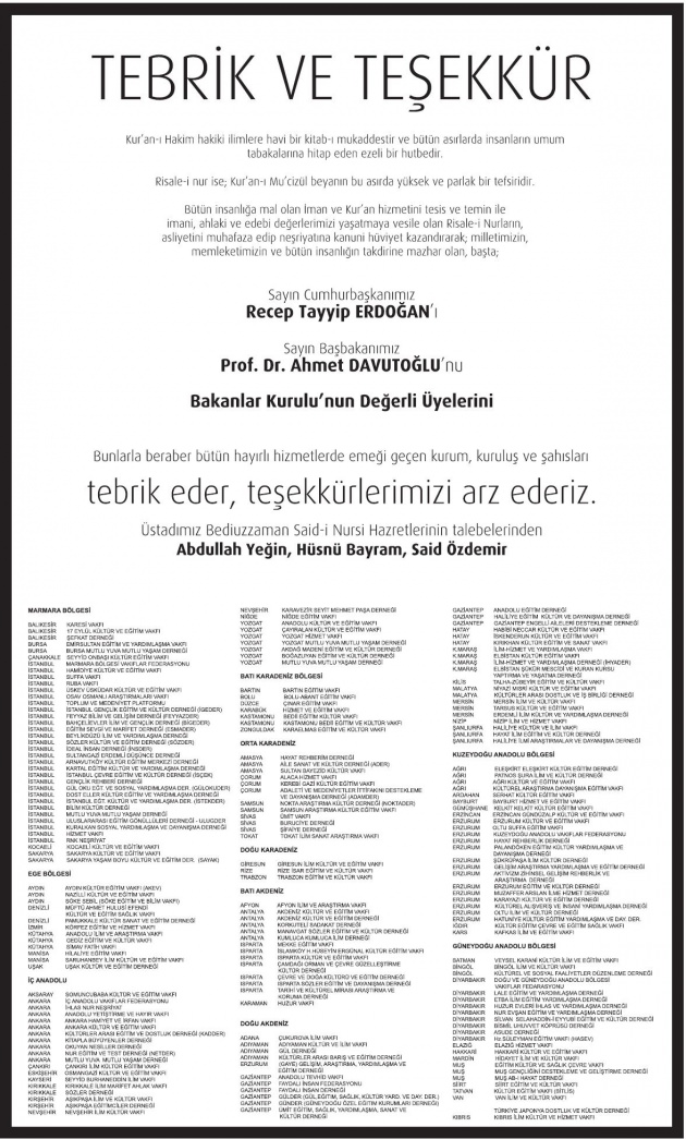 Erdoğan ve Davutoğlu'na anlamlı teşekkür
