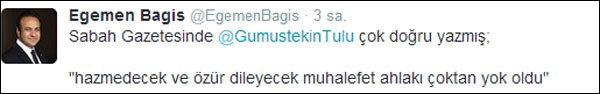Egemen Bağış bir ay sonra geri döndü