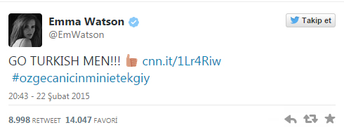 Emma Watson'dan Türk erkeklerine tweet!