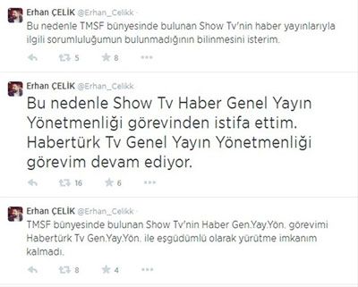 Erhan Çelik istifa etti