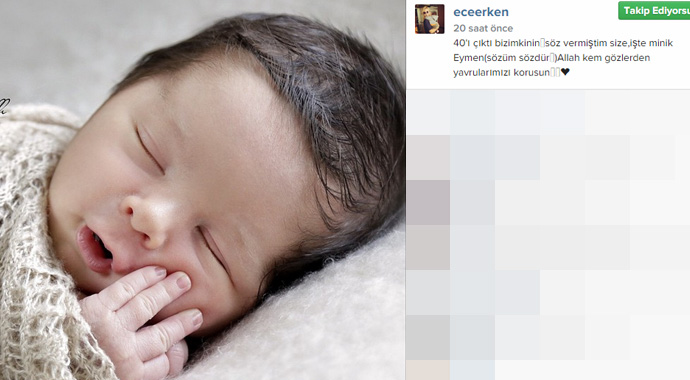 Ece Erken'in oğlunun 40'ı çıktı