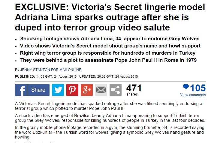 İngiliz Daily Mail'den Ülkücülere terörist suçlaması