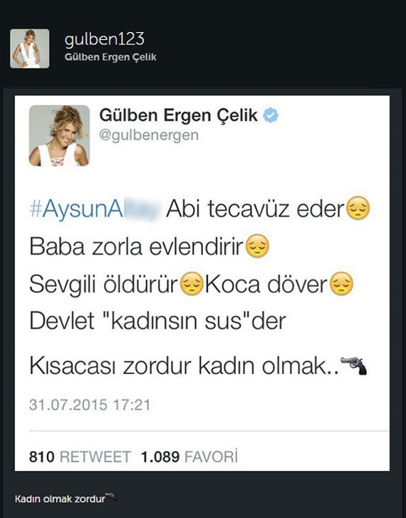 Gülben Ergen'den olay tweet!