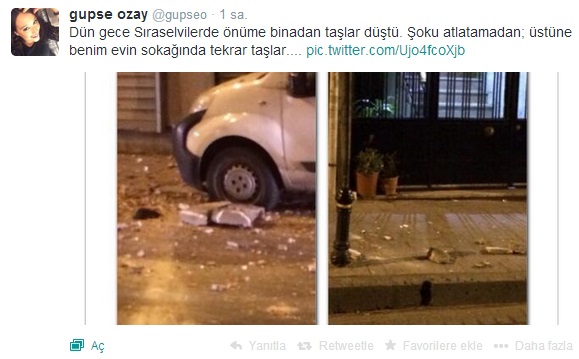 Gupse Özay yaşadığı büyük tehlikeyi Twitter'dan yazdı