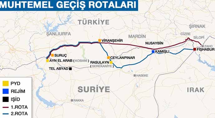 Peşmerge Kobani'ye nereden geçecek?