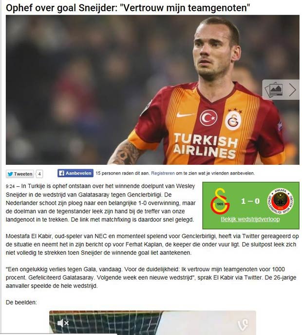 Bomba anket: Sneijder'in golü şike mi, değil mi?