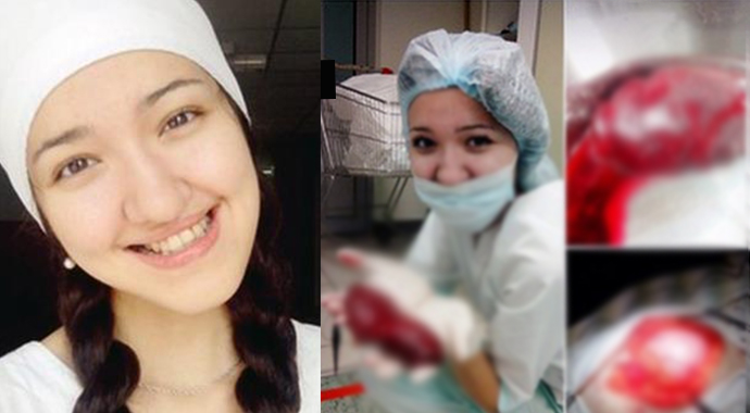 Ameliyathanede çıkarılan dalakla selfie çekip paylaştı!