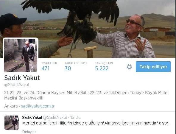 TBMM başkan vekili Sadık Yakut'tan Merkel'e Hitler göndermesi