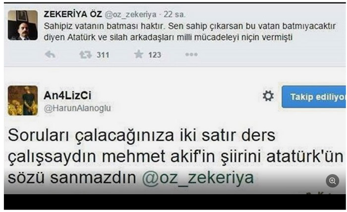 Zekeriya Öz twitter'da baltayı taşa vurdu