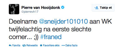 Hooijdonk'dan Sneijder'i kızdıracak sözler!