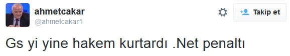 Ahmet Çakar, 'Galatasaray'ı yine hakem kurtardı'