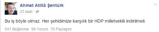 Ahmet Atilla Şentürk HDP paylaşımı yüzünden kovuldu