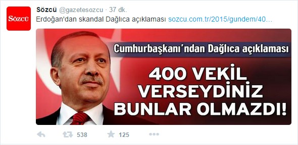 Hürriyet, Zaman ve Sözcü'den skandal çarpıtma