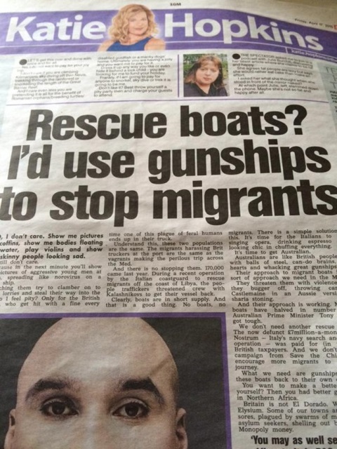 İngiliz gazeteci Akdeniz'de boğulan göçmenlere 'hamam böceği' dedi