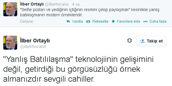 İşte İlber Ortaylı'nın selfie yorumu! ' Sevgili cahiller...'