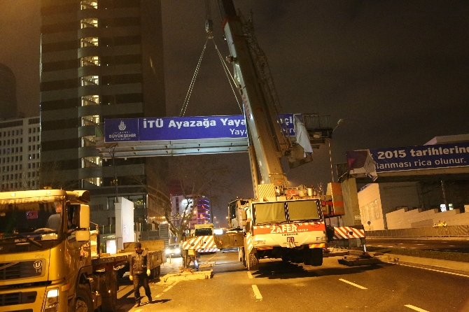 İTÜ Ayazağa üst geçidi kaldırıldı