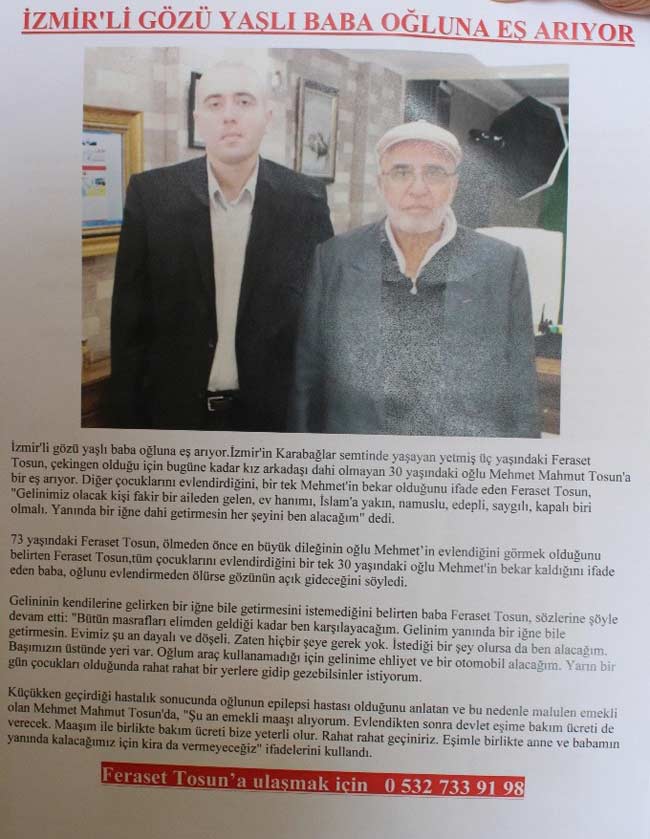 Utangaç oğlu için broşürle gelin arıyor