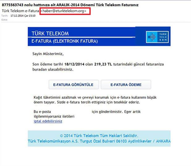 Eğer bu mail size de geldiyse dikkat!