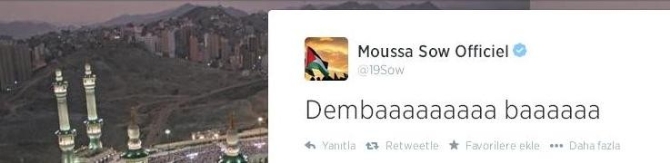 Sow'dan Demba'ya tebrik