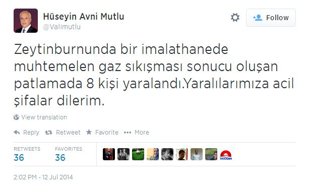 Vali Mutlu'dan patlama tweeti