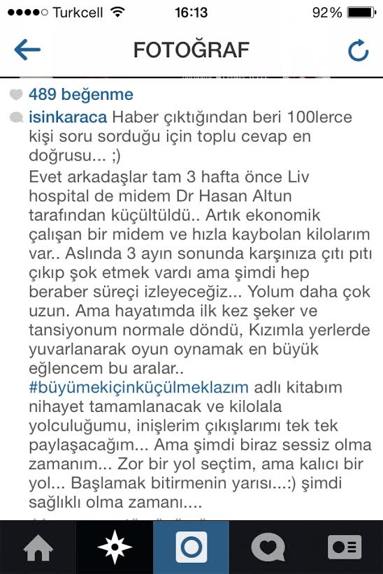 Işın Karaca'dan ameliyat açıklaması