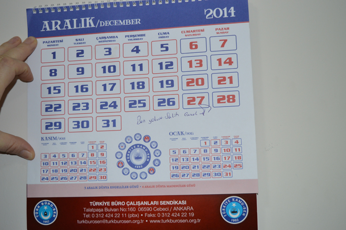 Ölen kanser hastasının takvime yazdığı bu not hayrete düşürdü!