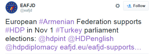 Ermeni lobisi HDP için oy istedi