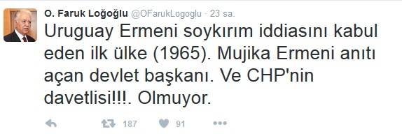 Mujica, Ermeni iddialarını kabul eden ilk başkanmış