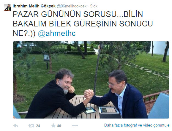 Melih Gökçek, Ahmet Hakan'la güreşti!