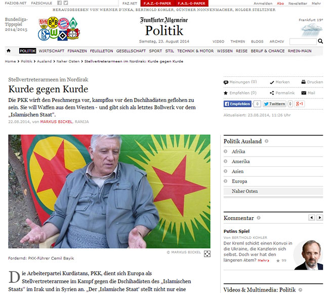 PKK, Almanya ve Batı ülkelerinden silah istedi