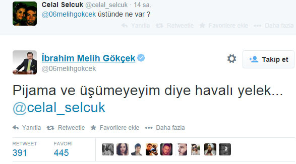 Melih Gökçek'den tweet şov