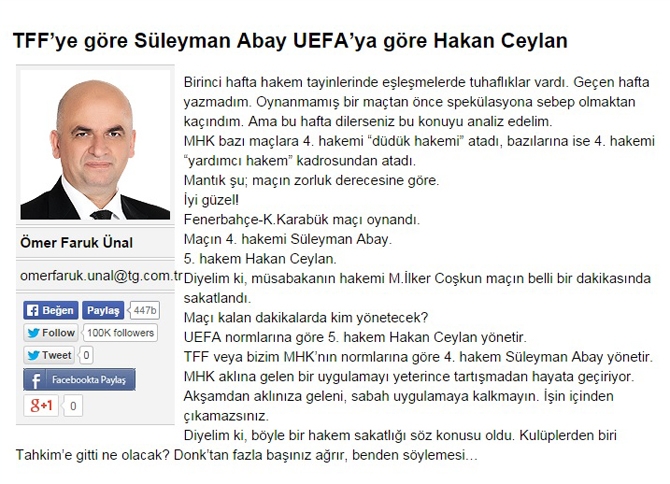 Yazarımız Ömer Faruk Ünal yazdı, MHK çark etti